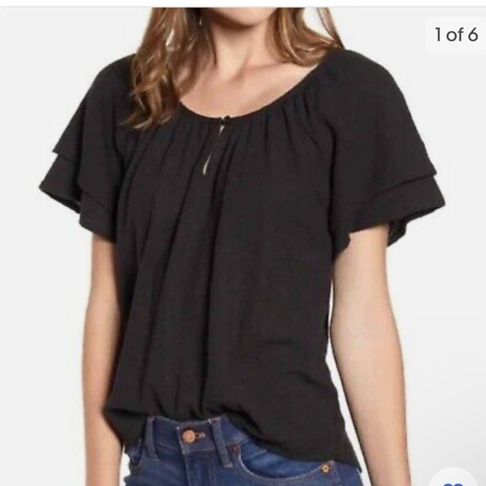 Madewell Texture & Thread Tiered Sleeve Top NWT - Picture 4 of 5